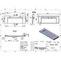 Раковина Miraggio Olmos 1500 Miramarble 150 см белый глянец, фото №2