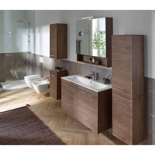 Тумба з раковиною Geberit Selnova Square 501.258.00.1 підвісна 80 см горіх темний, фото 6