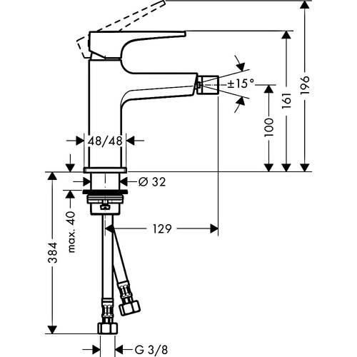 Смеситель для биде Hansgrohe Metropol 32520990 золото, фото 2