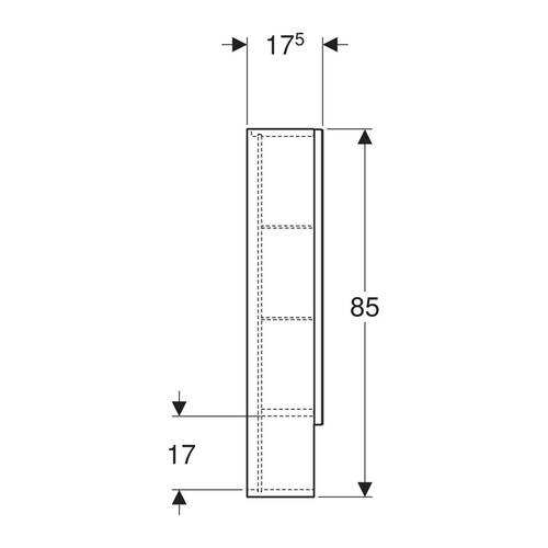 Зеркальный шкаф Geberit Selnova Square 501.269.00.1 788х850 мм лава матовый, фото 3
