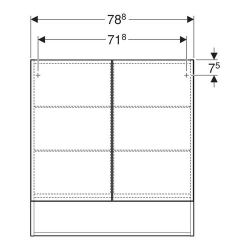 Зеркальный шкаф Geberit Selnova Square 501.269.00.1 788х850 мм лава матовый, фото 4
