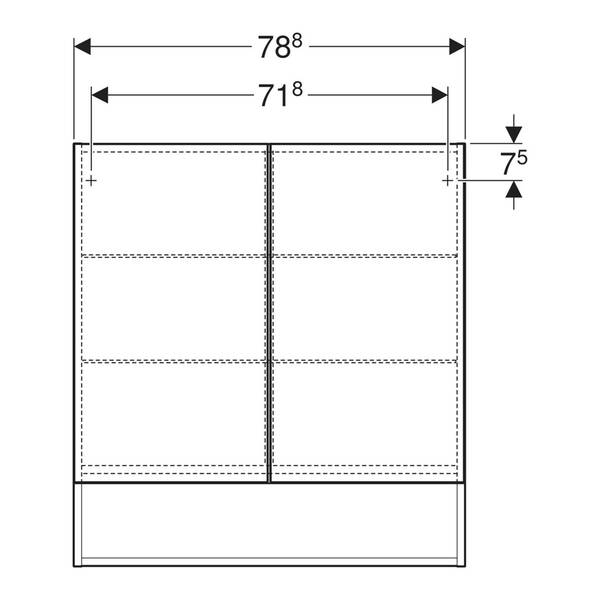 Зеркальный шкаф Geberit Selnova Square 501.269.00.1 788х850 мм лава матовый, фото 4
