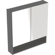 Зеркальный шкаф Geberit Selnova Square 501.269.00.1 788х850 мм лава матовый, фото №1