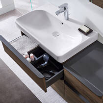 Раковина Geberit Smyle Square 500.250.01.1 90см, без отверстия для смесителя, цвет белый глянец, фото №6