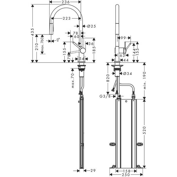 Смеситель для кухни Hansgrohe Talis M54 72801670 с выдвижным душем, фото 4