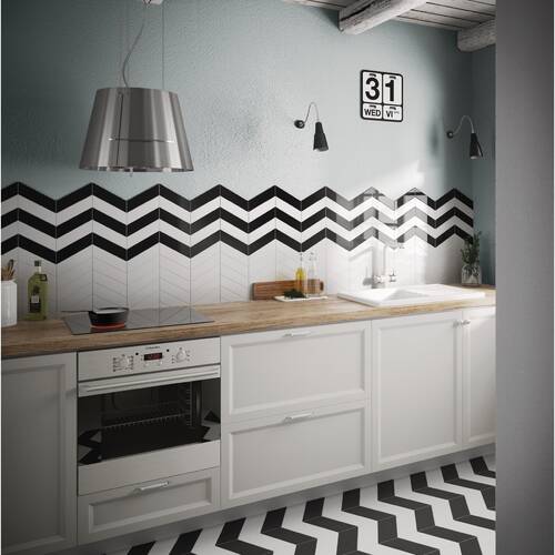 Плитка Equipe Ceramicas Chevron Wall 23351 Chevron Wall White Matt Left 18,6x5,2 см, фото 2