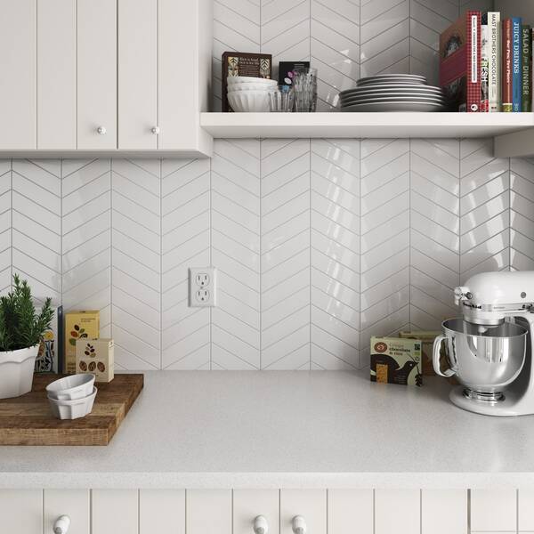 Плитка Equipe Ceramicas 23344 Chevron Wall White Left 18,6x5,2 см, фото 5