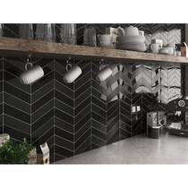 Плитка Equipe Ceramicas Chevron Wall 23356 Black Left 18,6x5,2 см, фото №2