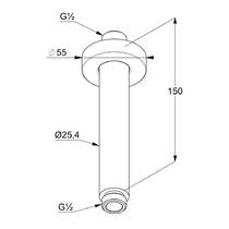 Держатель верхнего душа Kludi A-Qa 6651539-00 потолочный, черный матовый, фото №2