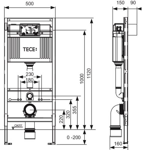 Инсталляция для унитаза TECE Base 9.400.405 4в1 с клавишей TECEambia хром, фото 2