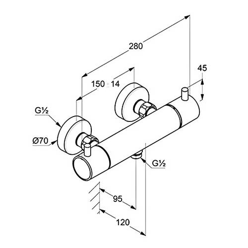 Смеситель для душа Kludi Bozz 352033938 с термостатом, черный матовый, фото 2