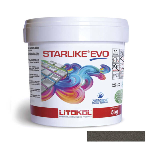 Заповнювач для швів Litokol Starlike Evo 235 епоксидний двокомпонентний 5кг кава, фото 1