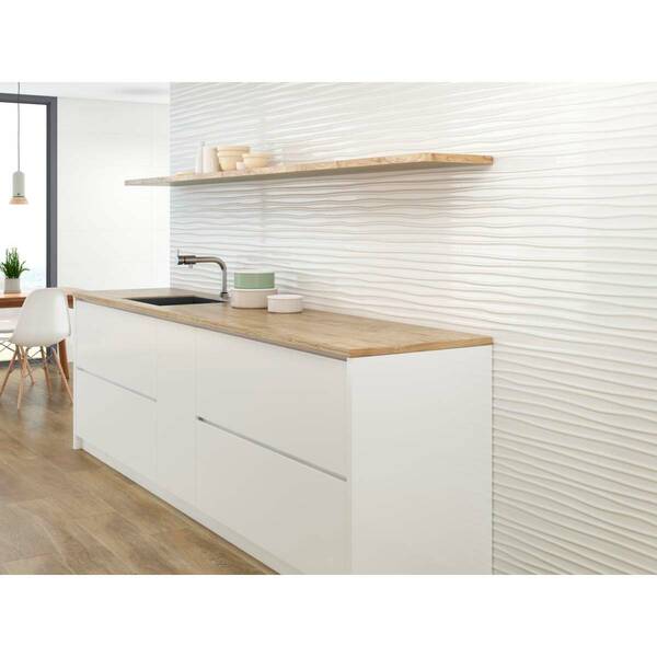 Плитка Baldocer Wellen Blanco Brillo Rect 30x90 см, фото 2