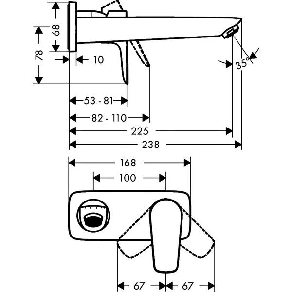 Змішувач прихованого монтажу для раковини Hansgrohe Talis E 71734340 хром чорний матовий, фото 2