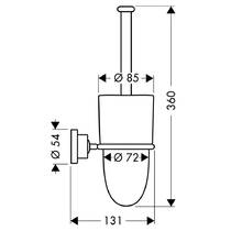 Щітка для унітазу Axor Citterio 41735250 з тримачем, золото матовий, фото №2