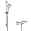 Змішувач для душу термостатичний Hansgrohe Croma Select S 27833400 з душовим набором і штангою, хром/білий, фото 1