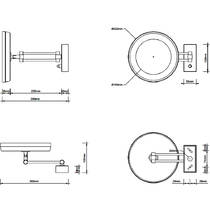 Косметичне дзеркало Decor Walther Corner BS 36 0122182 з LED-підсвічуванням та збільшенням 3х, золото матовий, фото №2
