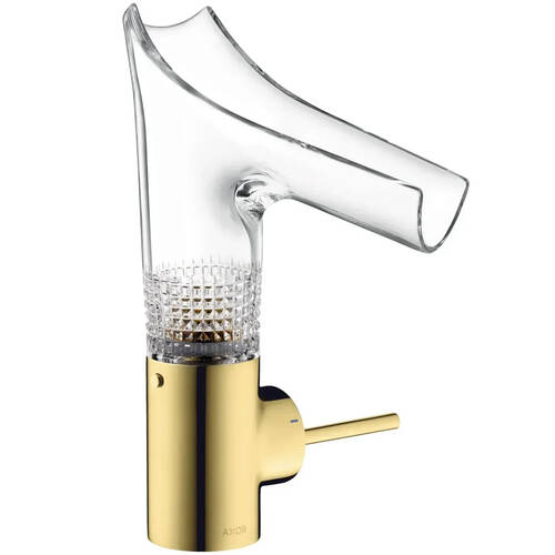 Змішувач для раковини Axor Starck V 12122990 зі скляним виливом, золото полірований, фото 1