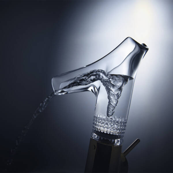 Змішувач для раковини Axor Starck V 12122990 зі скляним виливом, золото полірований, фото 3