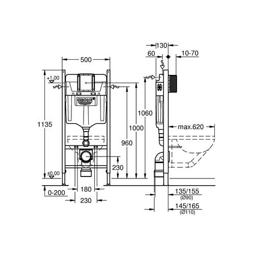 Инсталляция для унитаза Grohe Rapid SL 388400WG 2в1, фото 2
