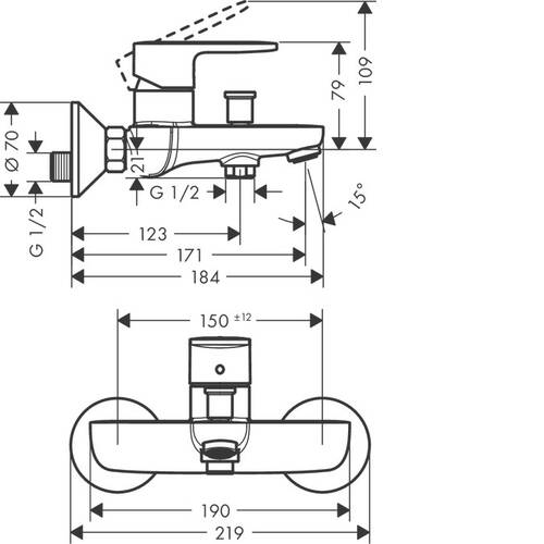 Змішувач для ванни Hansgrohe Vernis Blend 71440670, фото 2