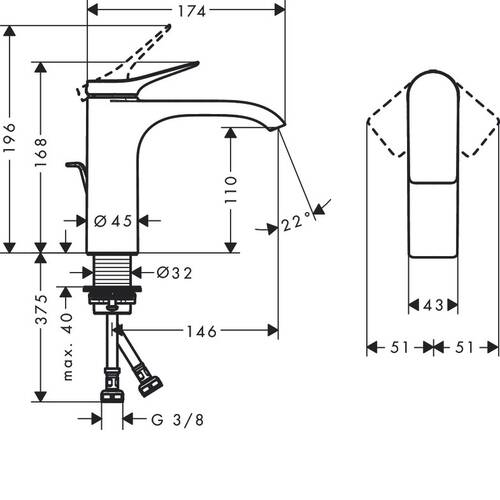 Смеситель для раковины Hansgrohe Vivenis 75020670, фото 2