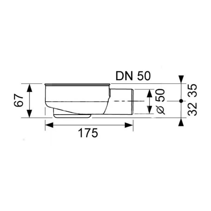 650000 Сифон для каналу низький DN50 (1 сорт)
