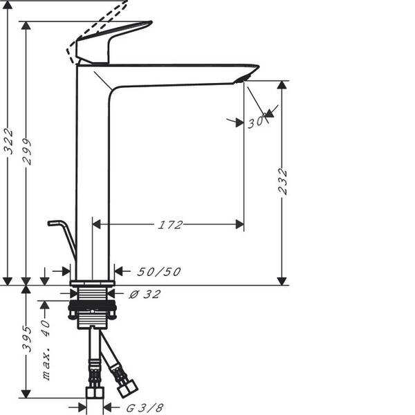 Змішувач для раковини Hansgrohe Logis 71257000, фото 2