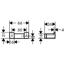 Крючок Hansgrohe AddStoris 41755700 двойной белый матовый, фото №2