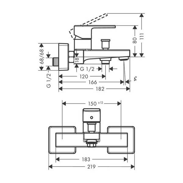 Змішувач для ванни Hansgrohe Vernis Shape 71450000, фото 2