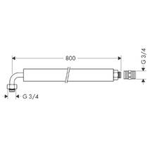 Гибкая соединительная трубка Hansgrohe 58192000 80 см для сифона Exafill, фото №3