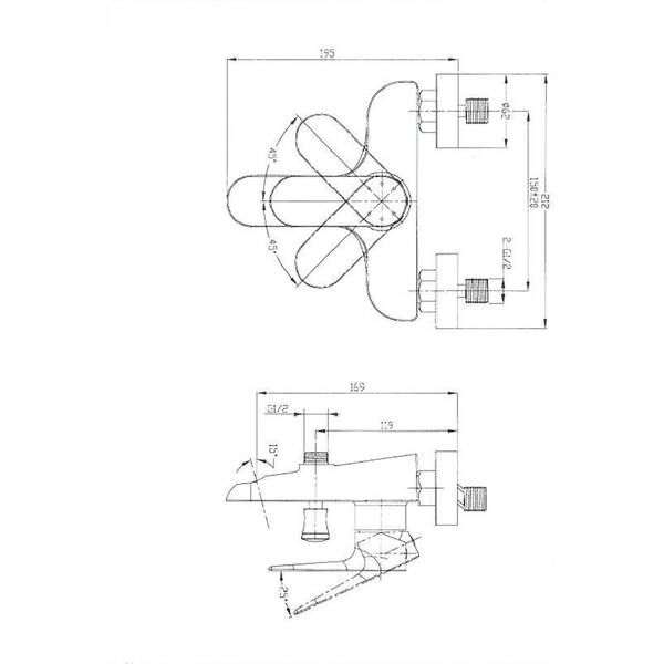 Смеситель для ванны Devit Vintage 2.0 11713122, фото 2