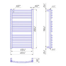 Рушникосушарка водяна Маріо Фенікс 1.2.1100.03.BM 830х482/450 чорний мат, фото №3