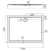 Душевой поддон Primera Intera INTR1012 120x80х12 см прямоугольный с ножками, панелью, сифоном, фото №2