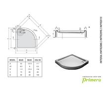 Душевой поддон Primera Intera INTR2010 100х100х12 см четверть круга с ножками и сифоном, фото №2