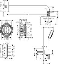 Душевая система скрытого монтажа Hansgrohe Croma 27953000 с термостатом, фото №2