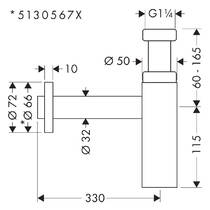 Сифон для раковины колбовый Axor Flowstar 5 51305000 хром, фото №2