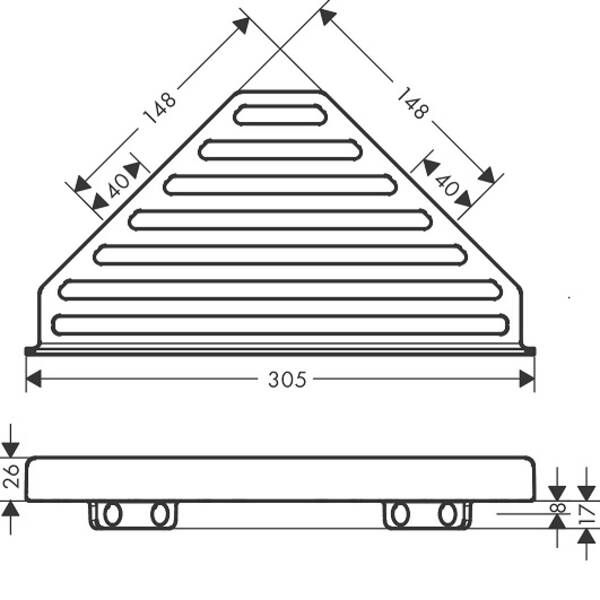 Полиця металева Hansgrohe AddStoris 41741000 кутова, хром, фото 4