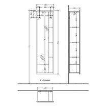 Зеркальный шкаф Villeroy & Boch Subway 3.0 C59600VF 45х170 см, фото 3