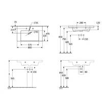 Раковина Villeroy & Boch Subway 3.0 4A708001 80 см, фото №4