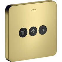 Переключатель потоков скрытого монтажа для душа Axor ShowerSelect 36773990 на 3 потребителя, полированное золото, фото №1