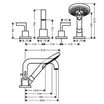 Змішувач для ванни Axor Citterio 39454990 золото полірований, фото №2