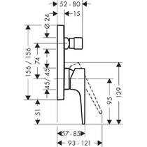 Змішувач прихованого монтажу для ванни/душу Hansgrohe Metropol 32545340 чорний хром, фото №2