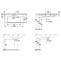 Раковина Villeroy&Boch Subway 3.0 4A70A501 100 см білий глянець, фото №3