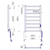 Рушникосушарка електрична Mario Токіо-I 800х500/80 TR К 800х490 мм білий глянець 120 Вт, фото №3