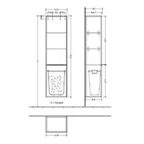 Пенал Villeroy & Boch Subway 3.0 C59300VR 40 см підвісний з кошиком для білизни графіт, фото №2