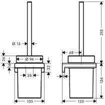 Щітка для унітаза Hansgrohe AddStoris 41752340 з тримачем, хром чорний матовий, фото №2