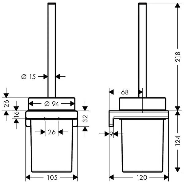 Щітка для унітаза Hansgrohe AddStoris 41752340 з тримачем, хром чорний матовий, фото 2