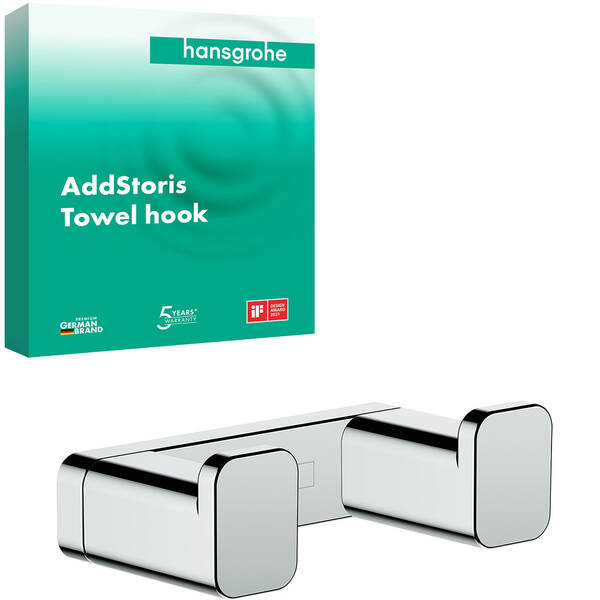 Крючок Hansgrohe AddStoris 41755000 двойной хром, фото 2