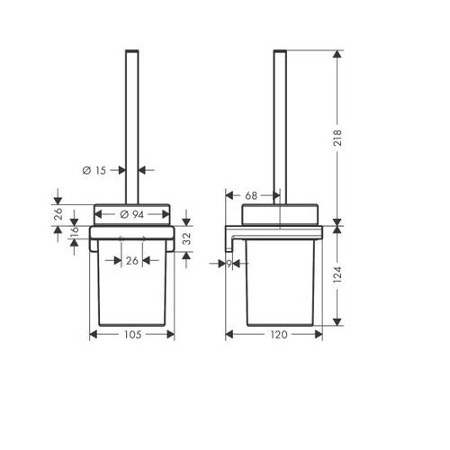 Щітка для унітаза Hansgrohe AddStoris 41752000 з тримачем хром, фото 3